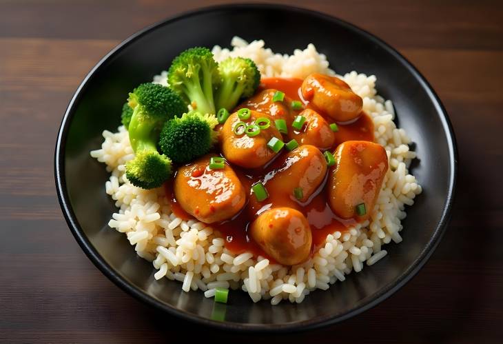 Aromatic Tsos Chicken with Rice and Broccoli